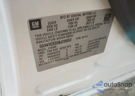 2011 Buick Enclave 2Xl из США, поврежденный, VIN 5GAKVCED2BJ238552